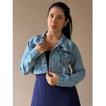 Jaqueta Jeans Cropped 0312 LAVAGEM MEDIA 