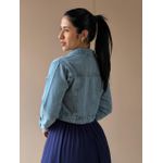 Jaqueta Jeans Cropped 0312 LAVAGEM MEDIA 