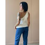 Blusa Nula Manga em Alfaiataria OFF WHITE.