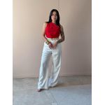 Blusa Nula Manga em Alfaiataria VERMELHO.