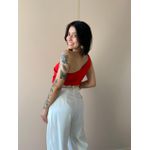 Blusa Nula Manga em Alfaiataria VERMELHO.