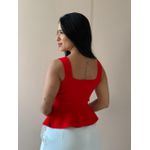 Blusa Peplum em Tricot Modal VERMELHO
