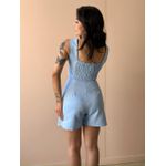 Conjunto Ayla Cropped e Shorts Saia em Alfaiataria AZUL BEBE