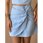 Conjunto Ayla Cropped e Shorts Saia em Alfaiataria AZUL BEBE