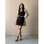 Conjunto Ayla Cropped e Shorts Saia em Alfaiataria PRETO