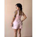 Conjunto Ayla Cropped e Shorts Saia em Alfaiataria ROSA BEBE