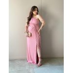 Vestido Longo Luna Nula Manga ROSA CLARO