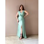 Vestido Longo Sasha Decote em V VERDE OLIVA