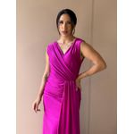 Vestido Longo Sasha Decote em V FÚCSIA