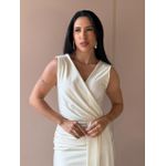 Vestido Longo Sasha Decote em V CREME