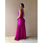 Vestido Longo Sasha Decote em V FÚCSIA
