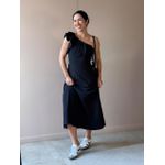 Vestido Midi Andrea Nula Manga PRETO