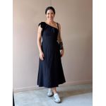 Vestido Midi Andrea Nula Manga PRETO