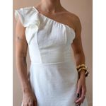 Vestido Midi Andrea Nula Manga OFF WHITE
