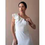 Vestido Midi Andrea Nula Manga OFF WHITE
