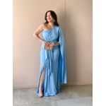 Vestido Longo Lorena Nula Manga AZUL CLARO