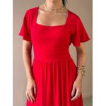 Vestido Midi Ruth Manga Curta VERMELHO