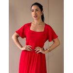 Vestido Midi Ruth Manga Curta VERMELHO