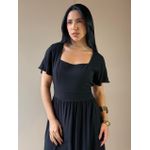 Vestido Midi Ruth Manga Curta PRETO