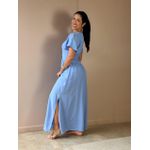 Vestido Midi Ruth Manga Curta AZUL CLARO
