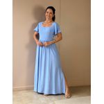 Vestido Midi Ruth Manga Curta AZUL CLARO