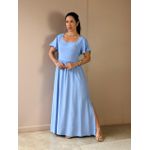 Vestido Midi Ruth Manga Curta AZUL CLARO