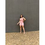 Conjunto Alfaiataria Juliana Shorts e Cropped ROSA CLARO