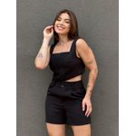 Conjunto Alfaiataria Juliana Shorts e Cropped PRETO