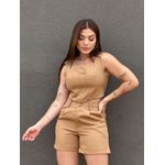 Conjunto Alfaiataria Juliana Shorts e Cropped BEGE ESCURO
