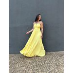 Vestido Longo Plissado Liz AMARELO
