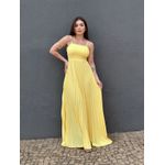 Vestido Longo Plissado Liz AMARELO