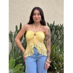 Blusa Bata Sem Alças em Tule AMARELO