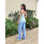 Blusa Bata Sem Alças em Tule VERDE MENTA