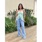 Blusa Bata Sem Alças em Tule VERDE MENTA