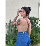 Body Nula Manga em Poliamida CAPUCCINO