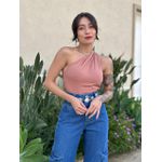 Body Nula Manga em Poliamida CAPUCCINO