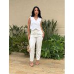 Colete Curto em Alfaiataria OFF WHITE