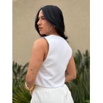 Colete Curto em Alfaiataria OFF WHITE