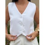 Colete Curto em Alfaiataria OFF WHITE