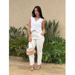 Colete Curto em Alfaiataria OFF WHITE