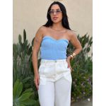 Corselet em Tricot Decote Coração AZUL CLARO