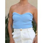 Corselet em Tricot Decote Coração AZUL CLARO