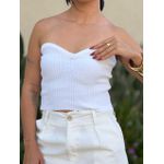 Corselet em Tricot Decote Coração OFF WHITE