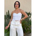 Corselet em Tricot Decote Coração OFF WHITE