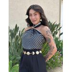 Lenço Multiformas de Amarração ESTAMPADO PRETO E CREME