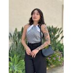 Lenço Multiformas de Amarração ESTAMPADO CREME E PRETO