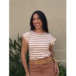 Blusa Muscle Tee LISTRADA TERRACOTA