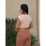 Blusa Muscle Tee LISTRADA TERRACOTA