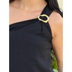 Blusa Grazi Nula Manga com Ferragem PRETO