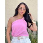 Blusa Grazi Nula Manga com Ferragem ROSA 